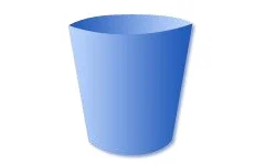 Blue disposable cup or container on white background