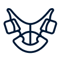 Orthodontic braces icon featuring brackets and wire for dental alignment treatment.