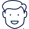 Smiling cartoon face with rounded features, representing friendly orthodontic care branding.